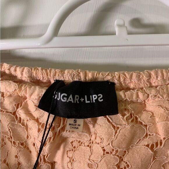 Sugar Lips NEW‎ Small Blush Pink Lace Darcie Off The Shoulder Dress - Picture 7 of 8